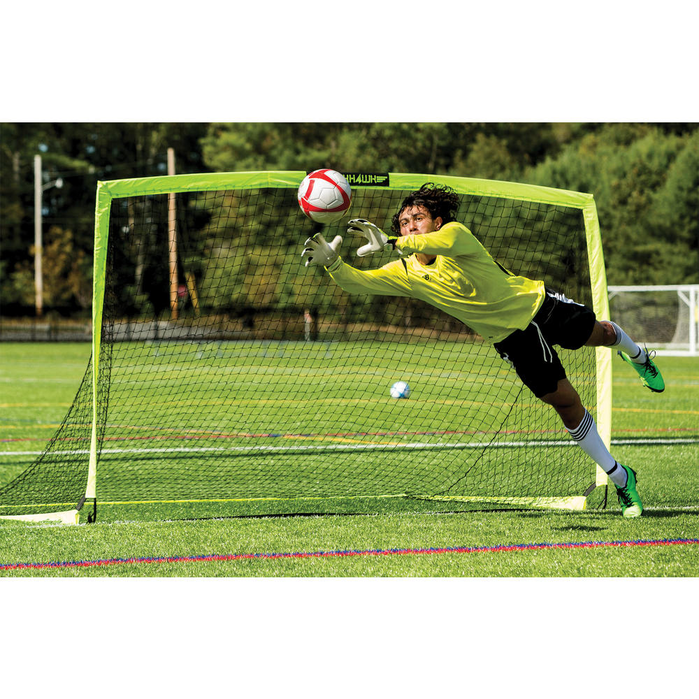 Franklin Sports Blackhawk Portable Soccer Goal, Optic Yellow, 12' x 6'