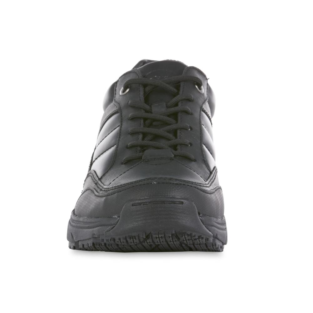 Dr. Scholl's Men's Aiden Leather Slip Resistant Work Shoe - Black