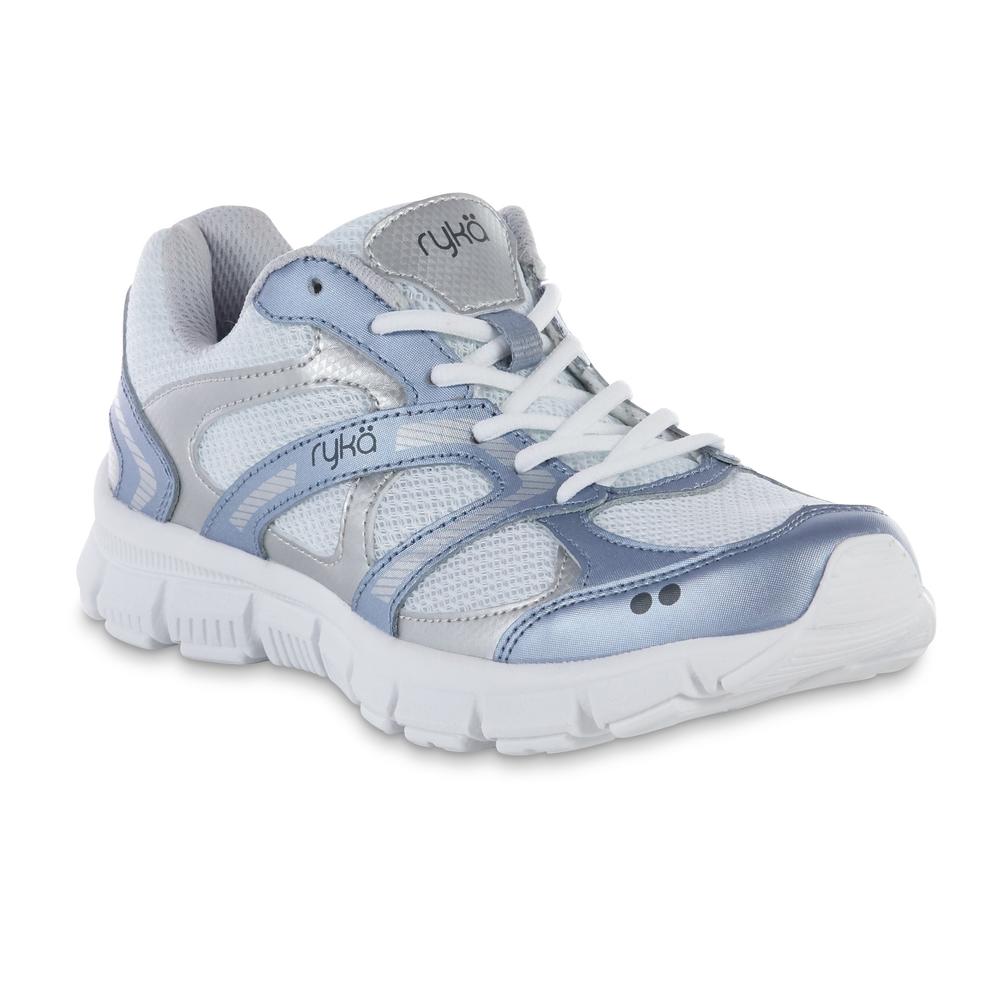 Ryka Women's Harmony White/Silver/Blue Athletic Shoe