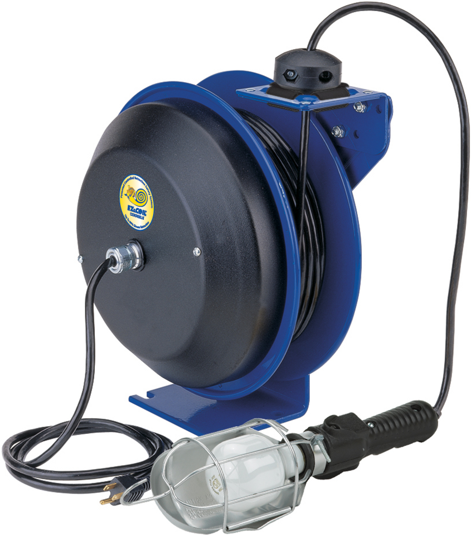 EZ-Coil Safety Series Sring Power Cord Reel with Light