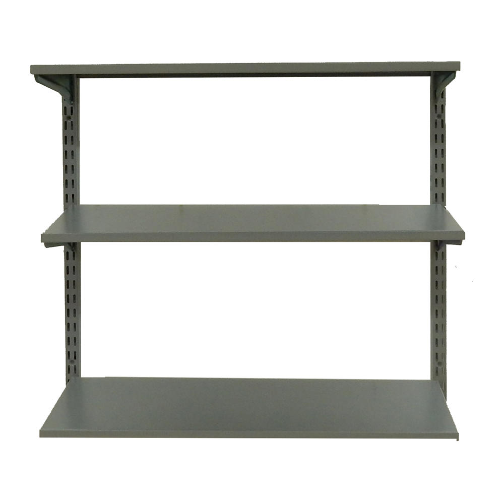 Storability 33 In. L x 31.5 In. H Wall Mount Shelving Unit with 3 Epoxy Coated Steel Shelves & Mounting Hardware