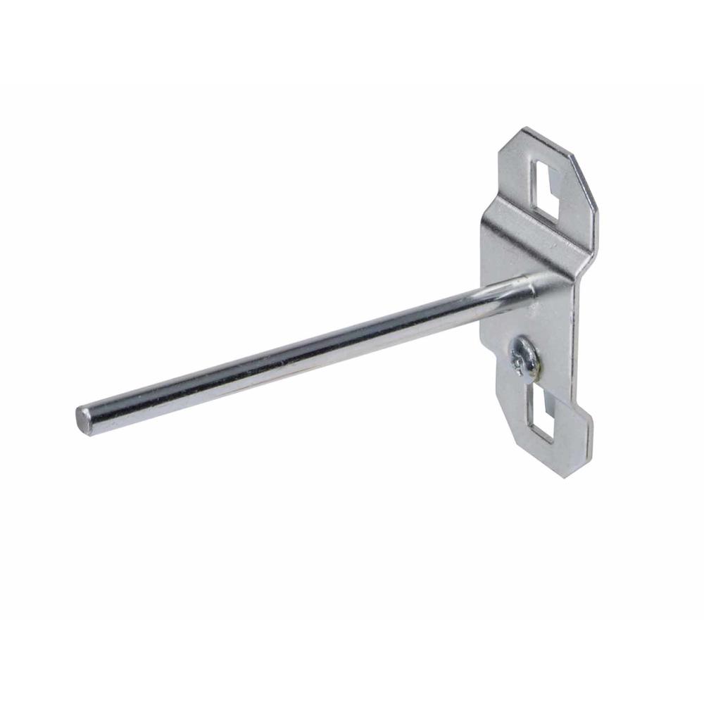 LocHook 3 In. Single Rod (Straight) 3/16 In. Dia. Zinc Plated Steel Pegboard Hook for LocBoard  5 Pack