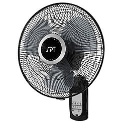 SPT 16 in. Mounted Wall Fan Indoor Remote Control Hanging 3-Speed Adjustable Height