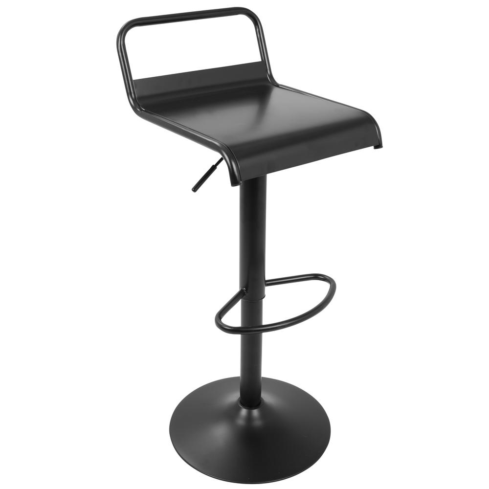 Lumisource Emery Industrial Contemporary Barstool in Black-Set of 2