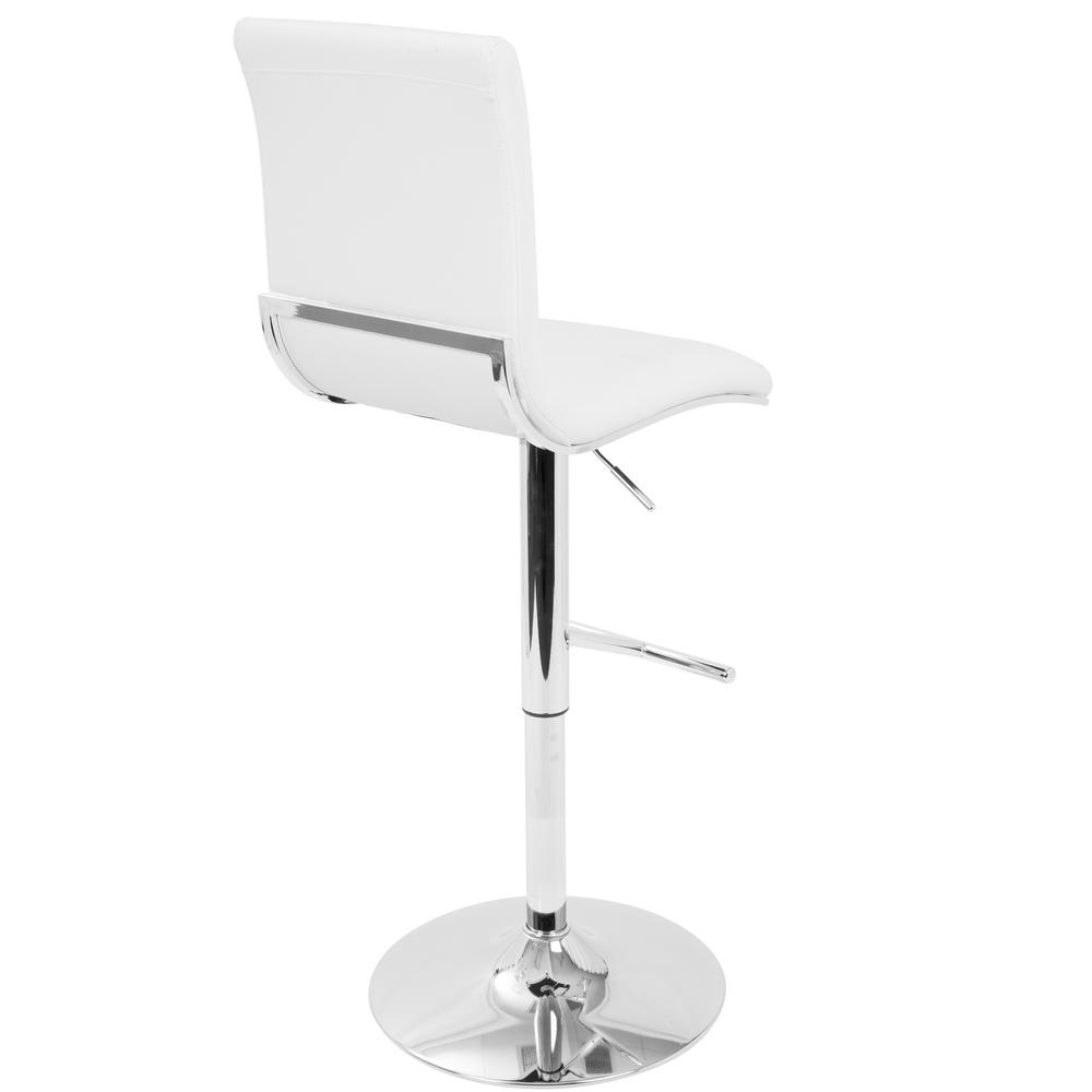 Lumisource Spago Contemporary Adjustable Barstool in White