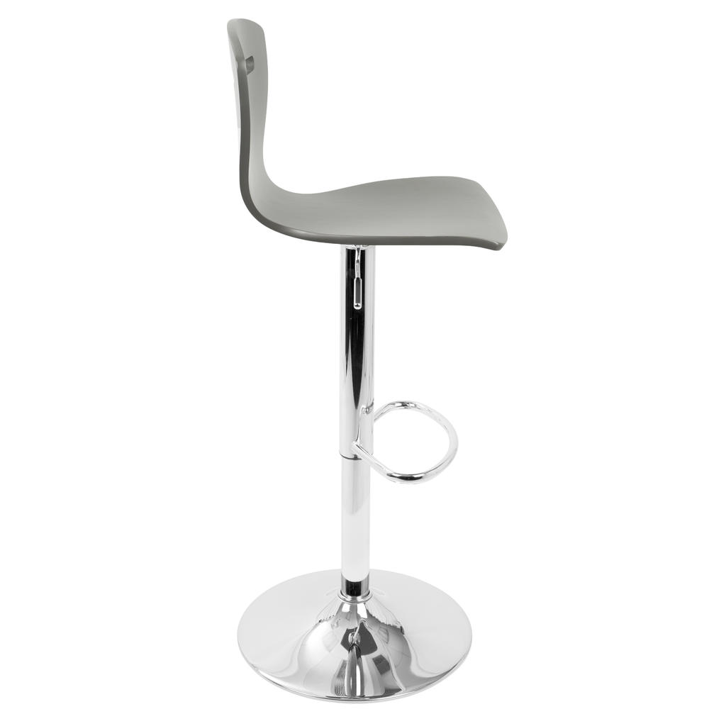 Lumisource H2 Adjustable Contemporary Barstool in Grey Wood