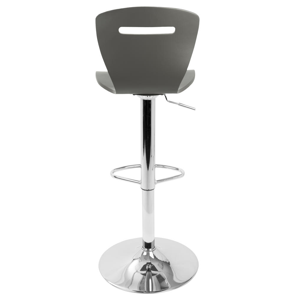 Lumisource H2 Adjustable Contemporary Barstool in Grey Wood
