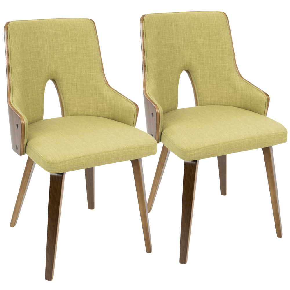 Lumisource Stella Mid-Century Modern Padded Chair-Set of 2