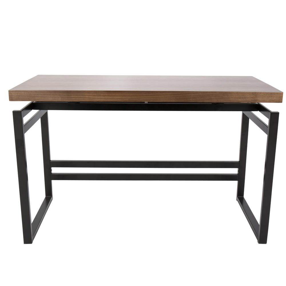 Lumisource Drift Industrial Desk in Black and Walnut by