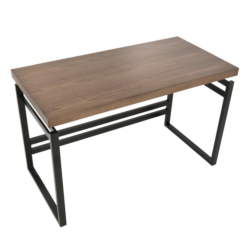 Lumisource Drift Industrial Desk in Black and Walnut by