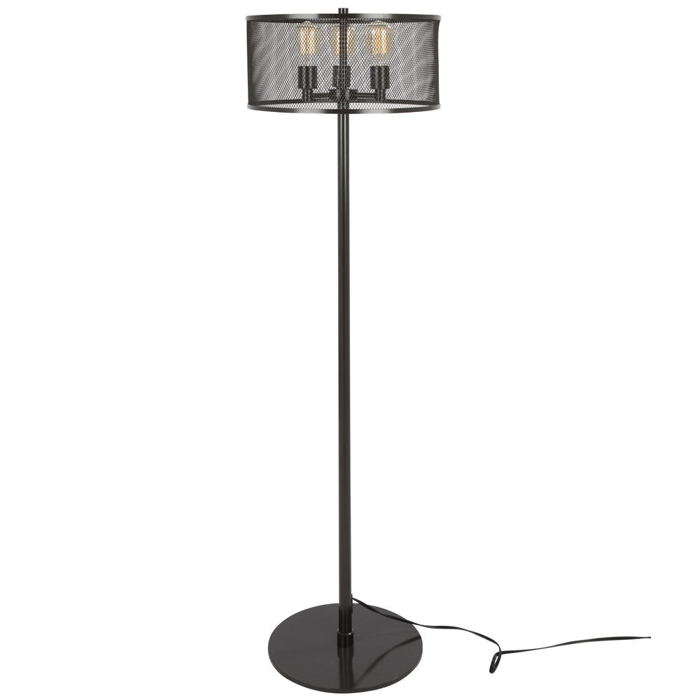 Lumisource Indy Mesh Industrial Floor Lamp with Antique Metal by