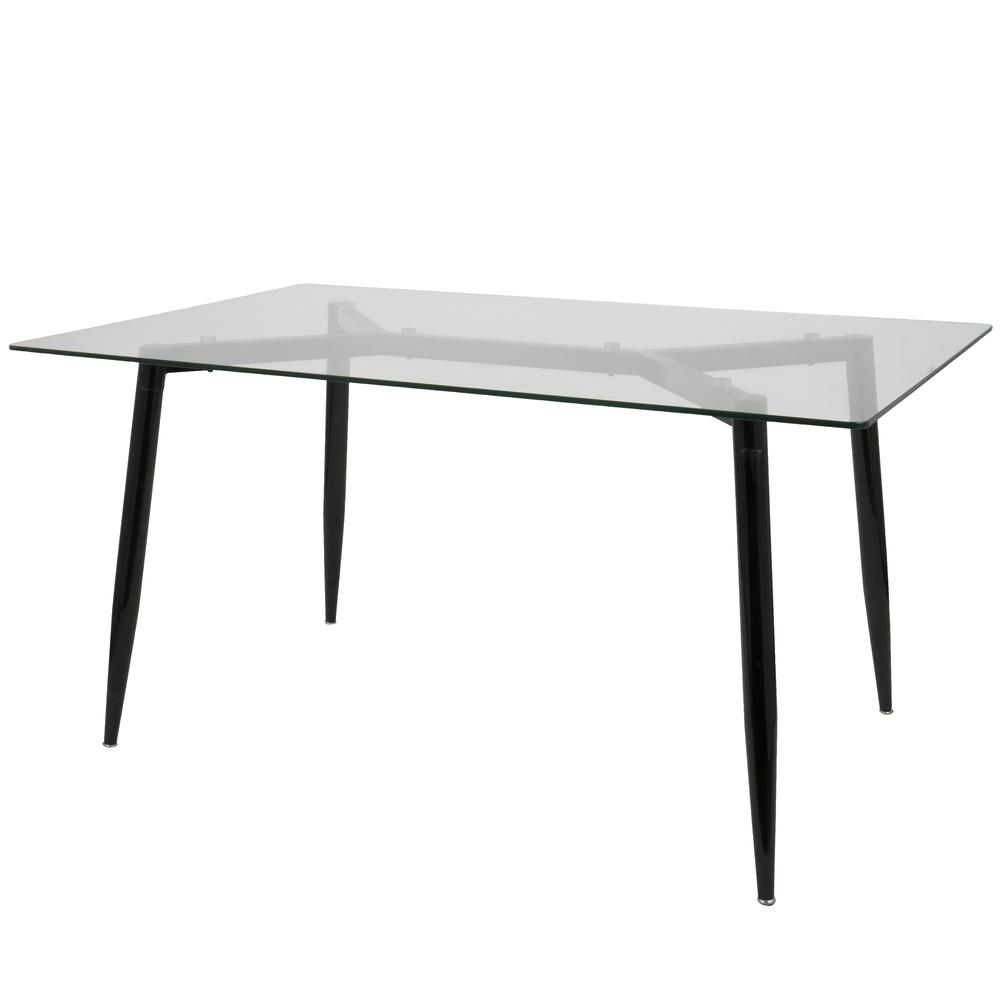 Lumisource Clara Mid-Century Modern Dining Table in Black and Clear by