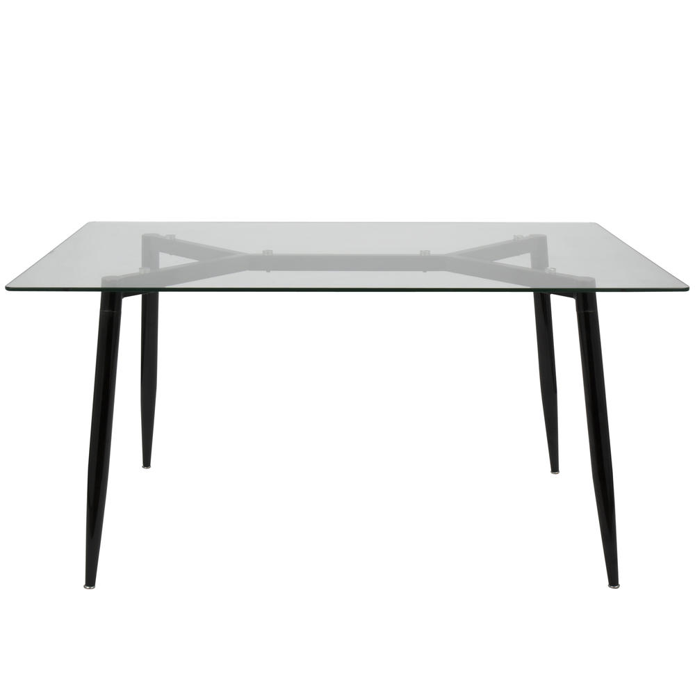 Lumisource Clara Mid-Century Modern Dining Table in Black and Clear by
