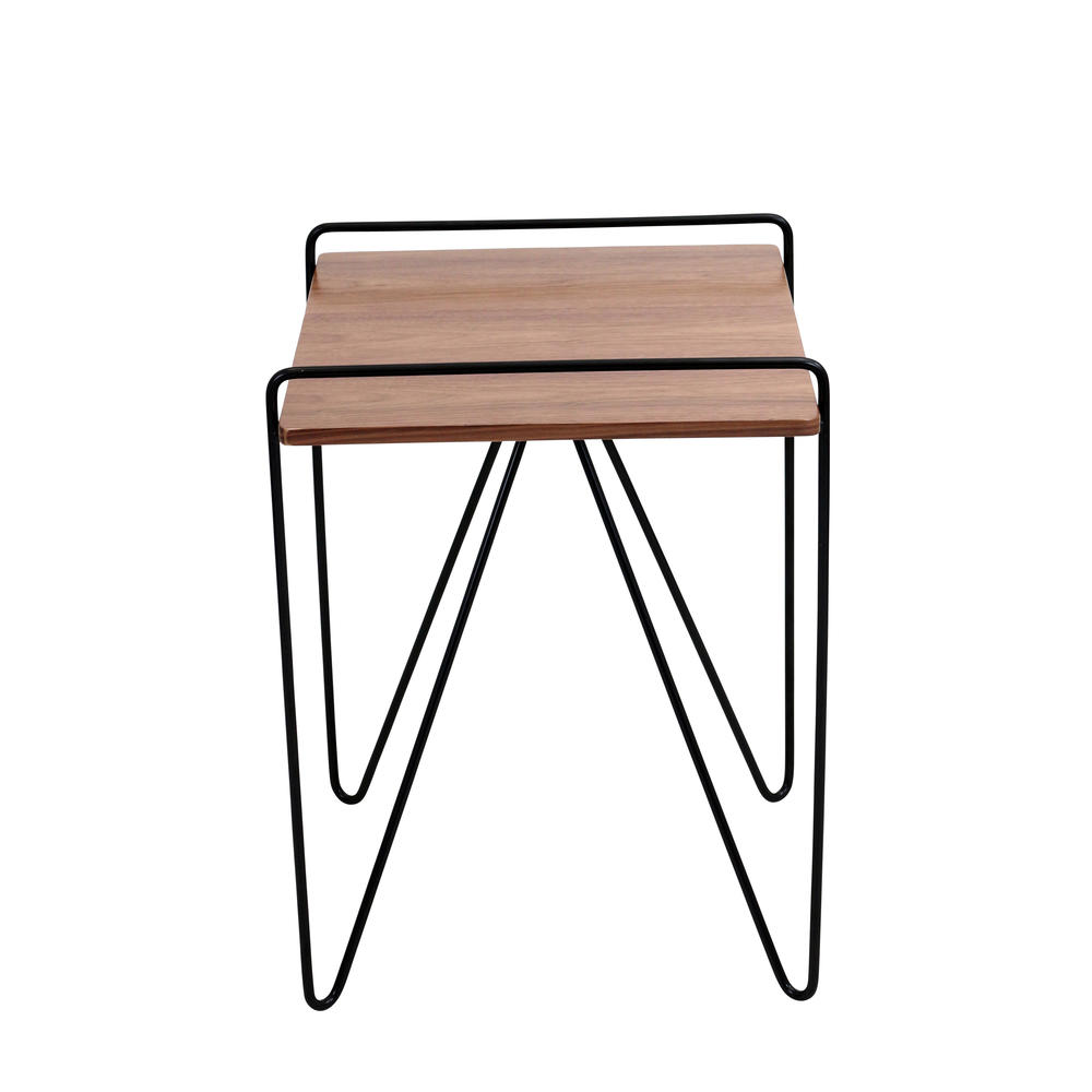 Lumisource Loft Contemporary End Table in Walnut Wood