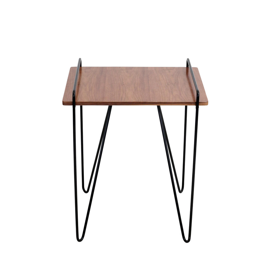 Lumisource Loft Contemporary End Table in Walnut Wood