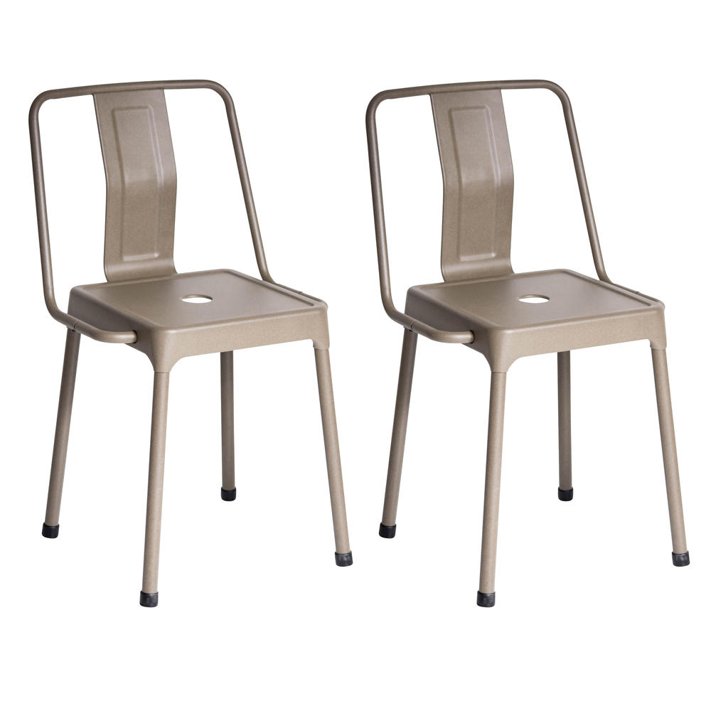 Lumisource Pair of Industrial Style Energy Chairs in Cappuccino Finish