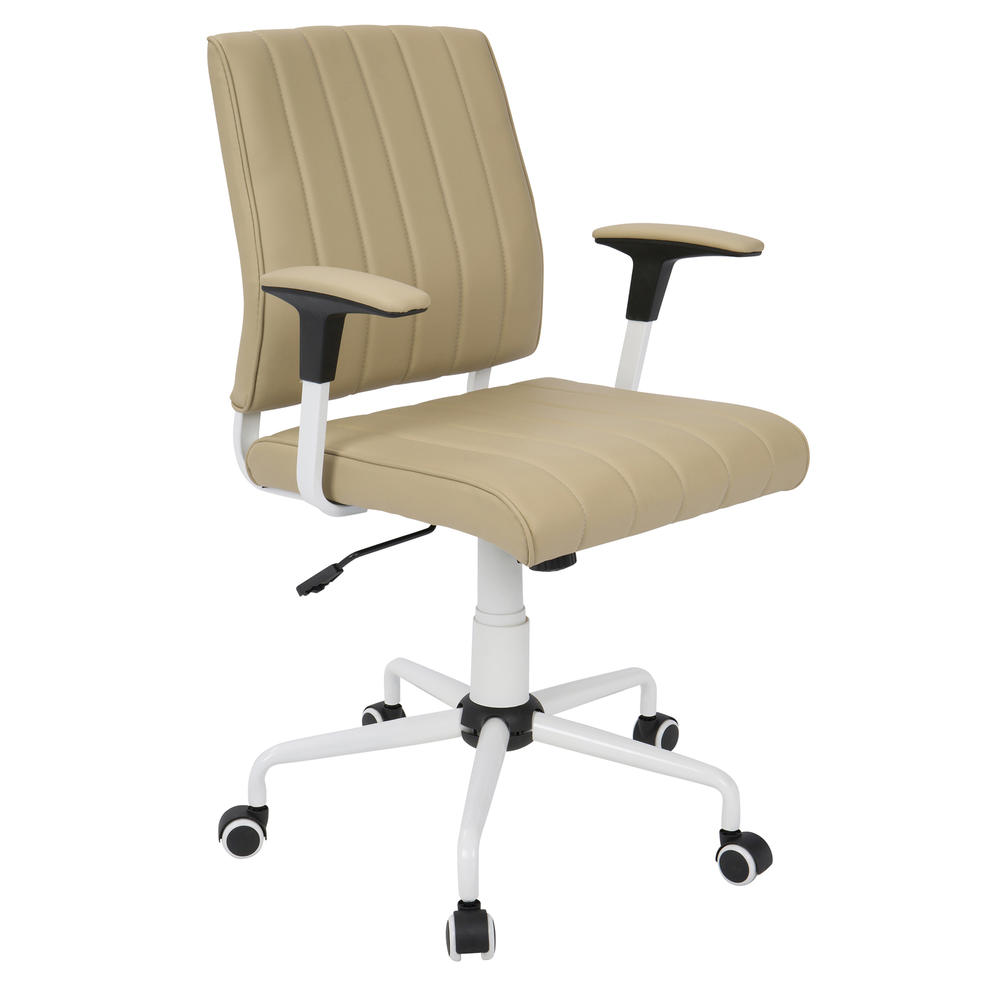 Lumisource Cache Contemporary Office Chair in Cashmere with White Metal