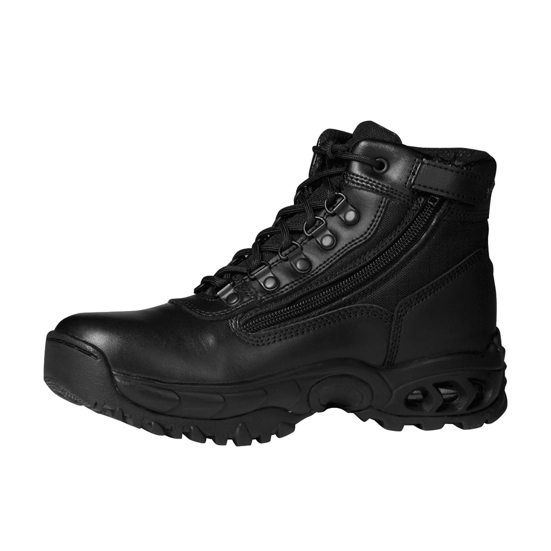 Ridge Footwear Men's 6" Air-Tac Leather Steel Toe Work Boot 8003ST Wide Width Available - Black