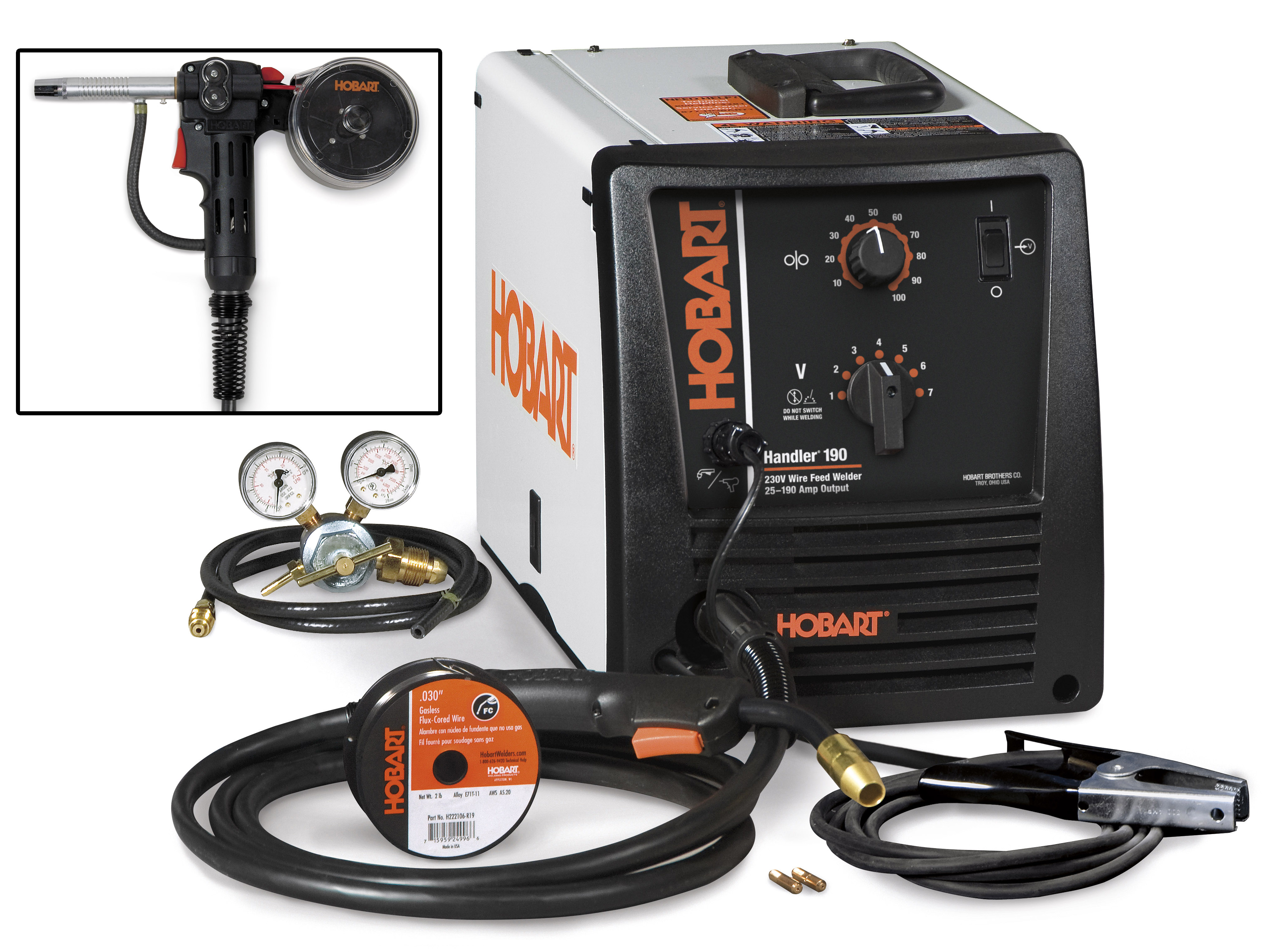 Hobart Handler 190 w/ Spoolgun Wire Feed Welder Package