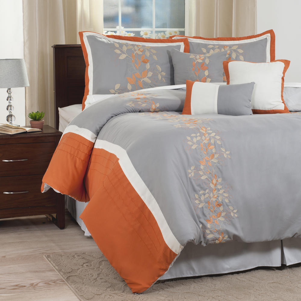 Lavish Home Branches 7 Piece Embroidered Comforter Set
