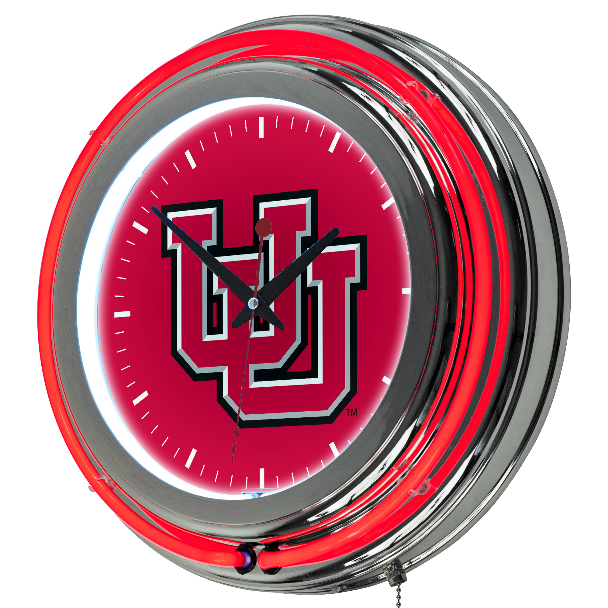 Trademark University of Utah Neon Clock - 14 inch Diameter