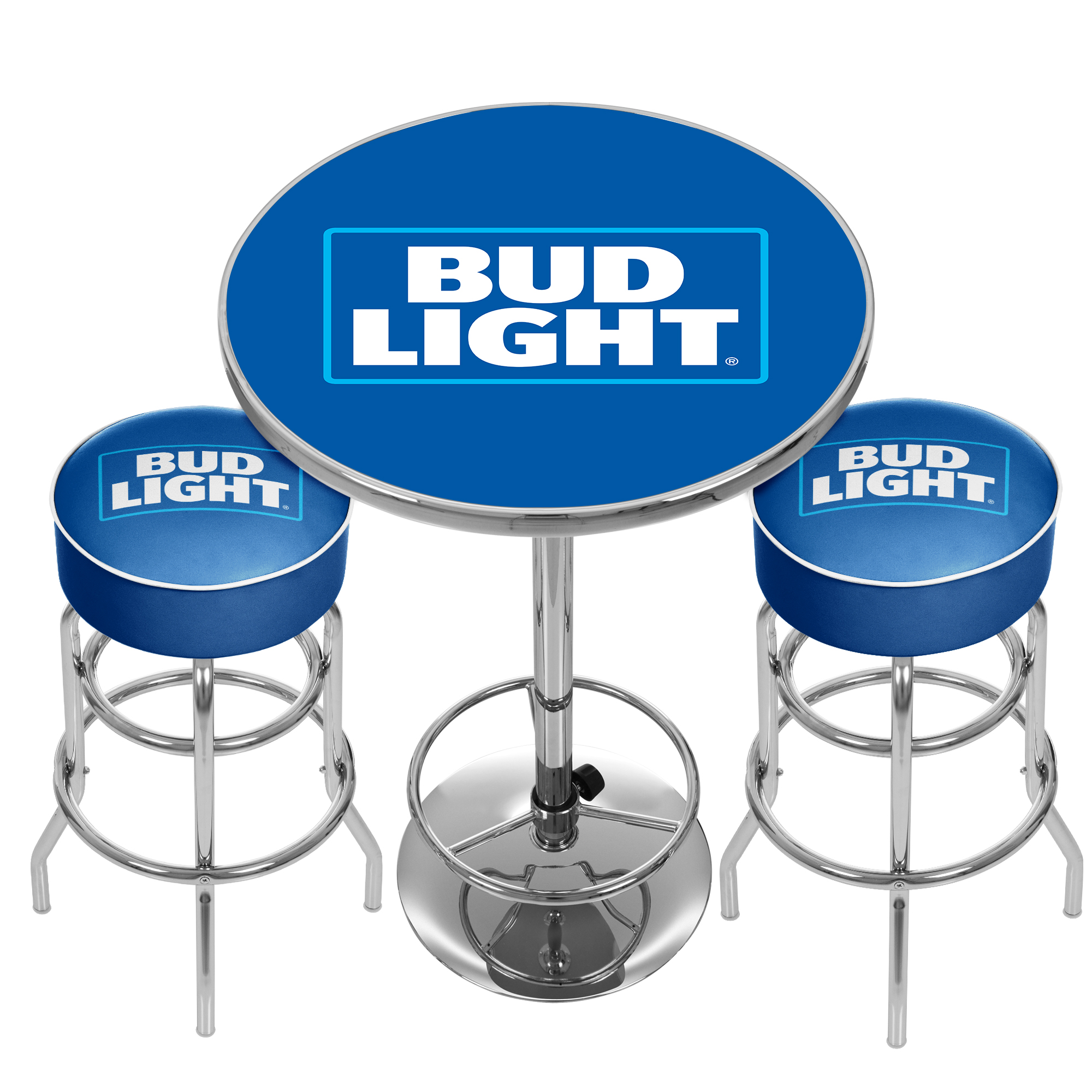Trademark Ultimate Bud Light Gameroom Combo - 2 Bar Stools and Table