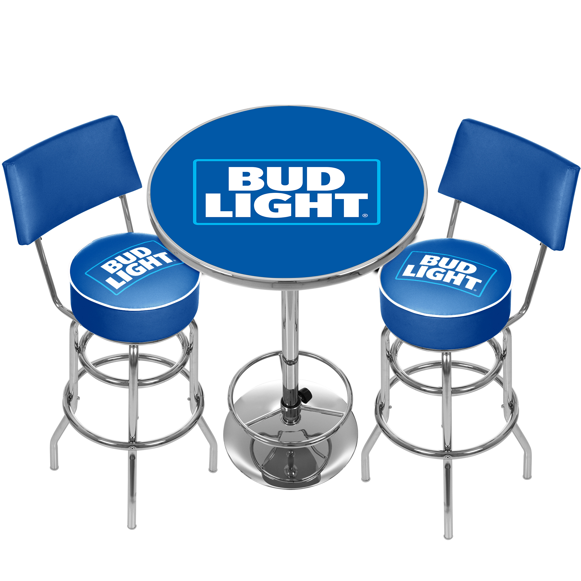 Trademark Ultimate Bud Light Gameroom Combo - 2 Bar Stools and Table