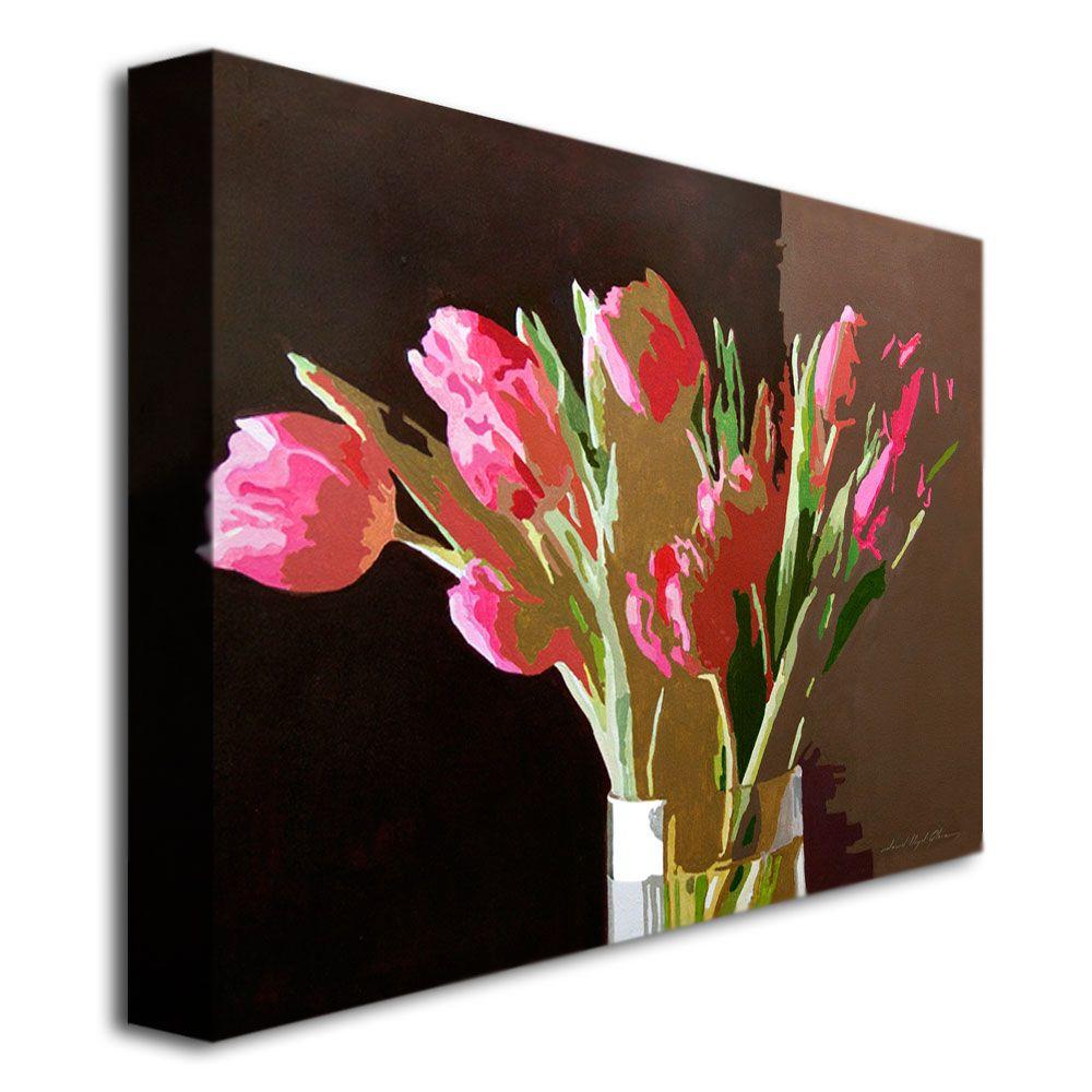 Trademark Global David Lloyd Glover 'Pink Tulips in Glass' Canvas Art