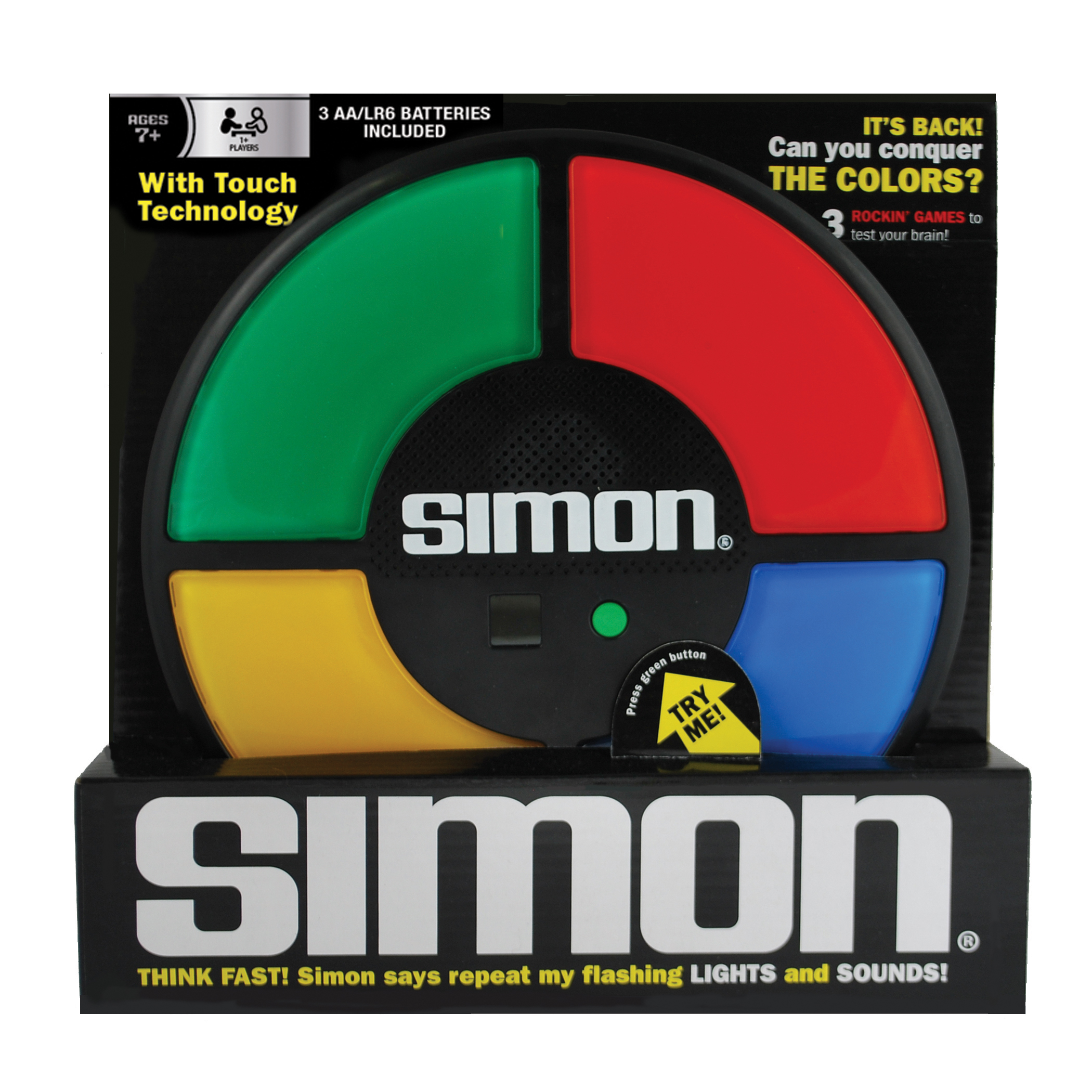 Electronic SIMON Large Classic Full Size Memory Light Sound Says Game Box  Basic