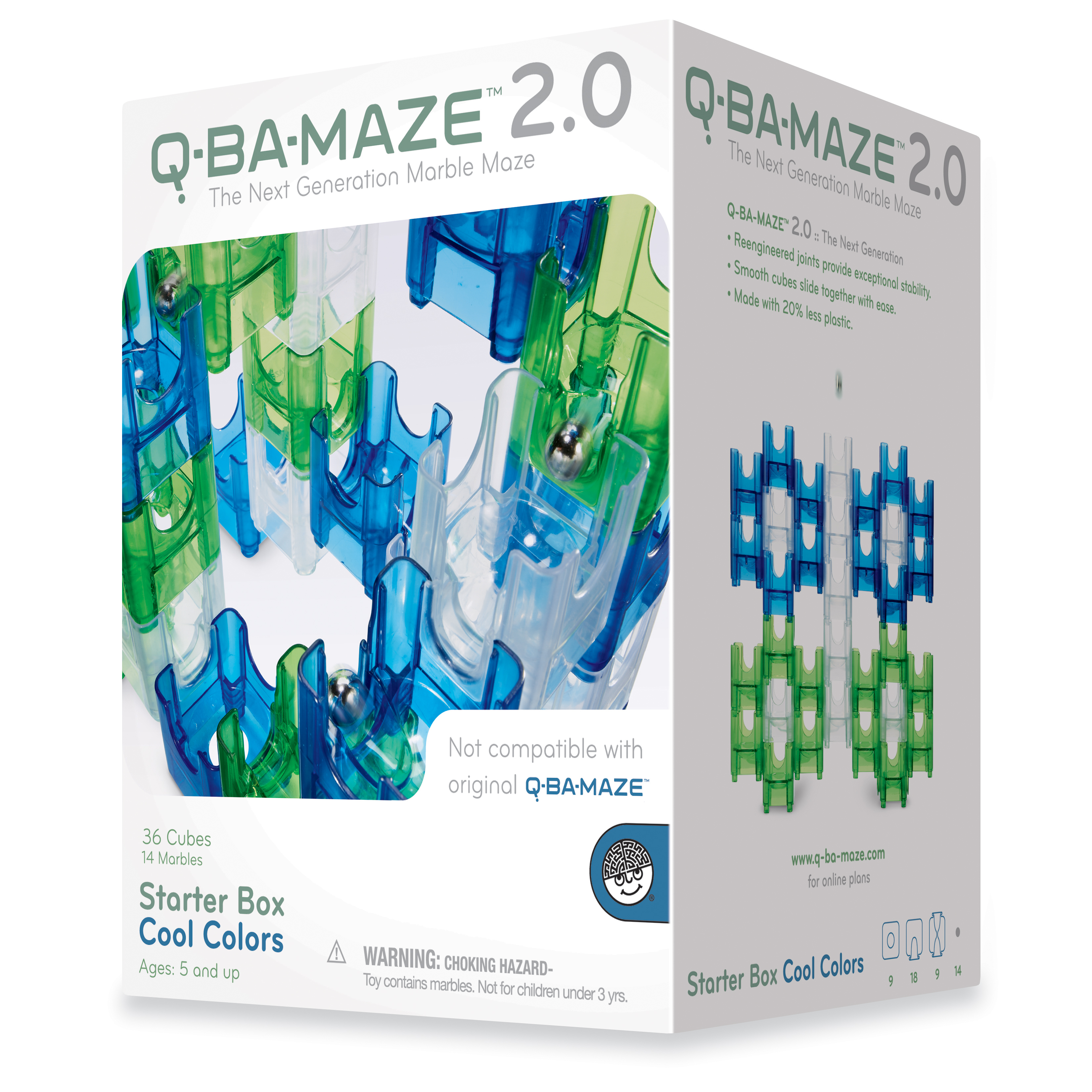 MindWare Q-Ba-Maze 2.0 Starter Box - Cool Colors: 50 Pcs