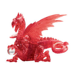 Bepuzzled Deluxe 3D Crystal Jigsaw Puzzle - Red Dragon DIY Assembly Brain Teaser, Fun Model Toy Gift Decoration for Adults & Kid