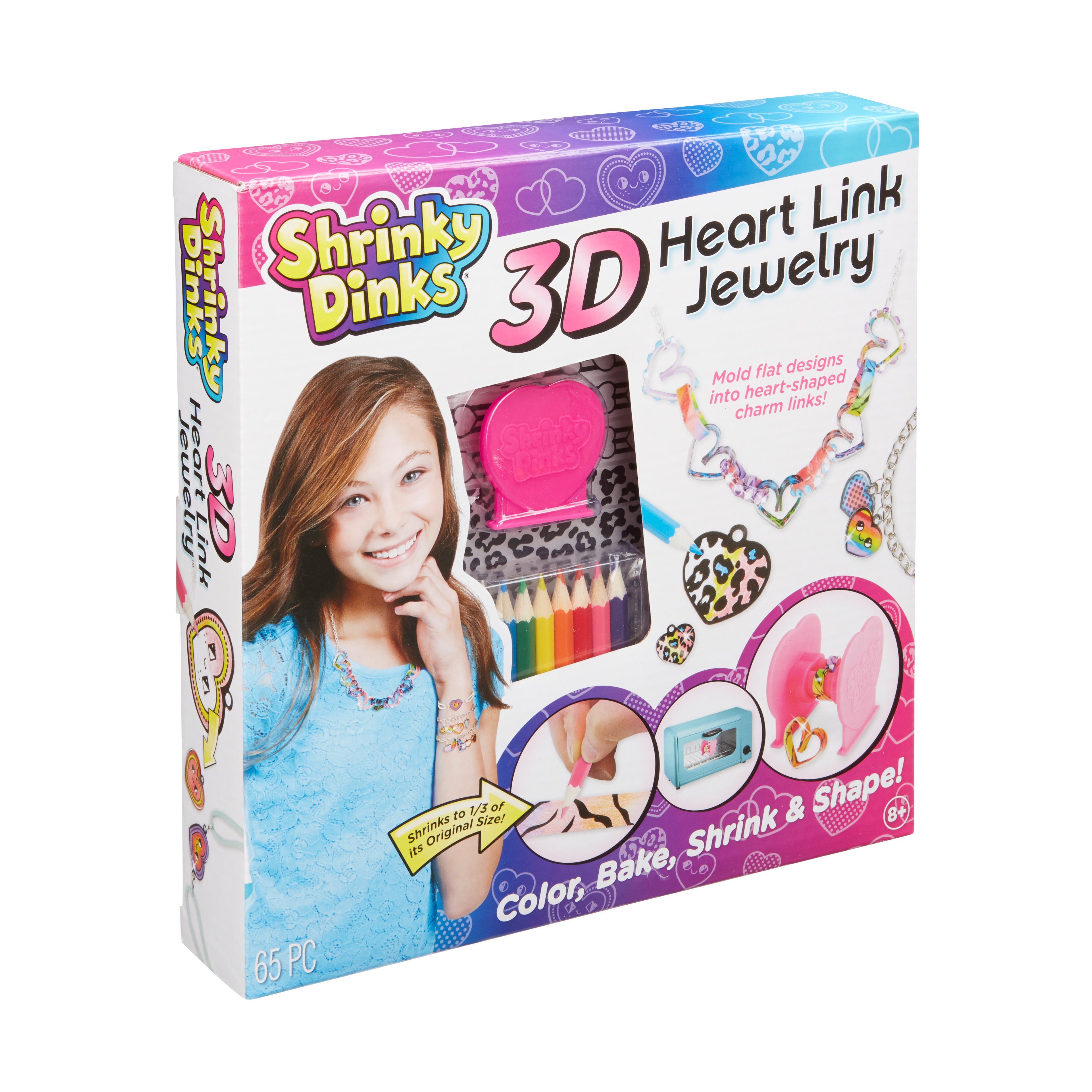 Shrinky Dinks  - 3D Heart Link Jewelry