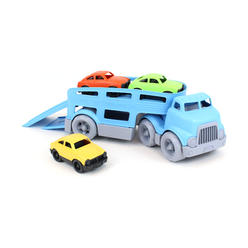 green toys car carrier, blue - pretend play, motor skills, kids toy vehicle. no bpa, phthalates, pvc. dishwasher safe, recycl