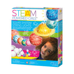 4M 3825 Steam Powered Girls Solar System String Lights Toy, White