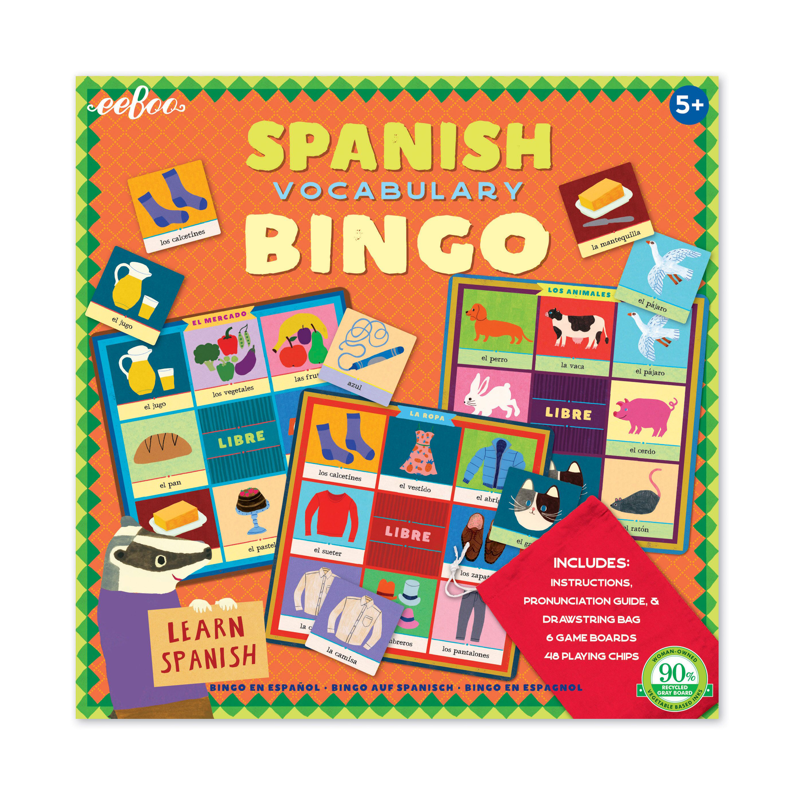 Eeboo Spanish Vocabulary Bingo (2nd Edition)