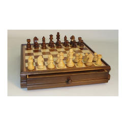 Worldwise Imports 15-inch Walnut and Maple Drawer Chest Chess Set