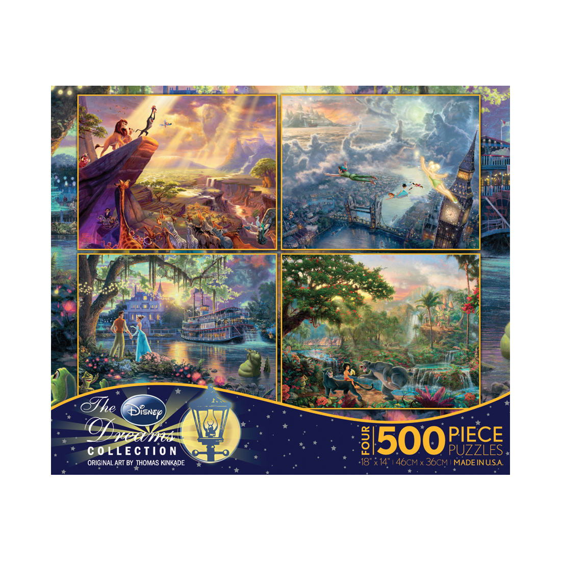 Thomas Kinkade Disney Dreams 4 in 1 500 Piece Multi-Pack