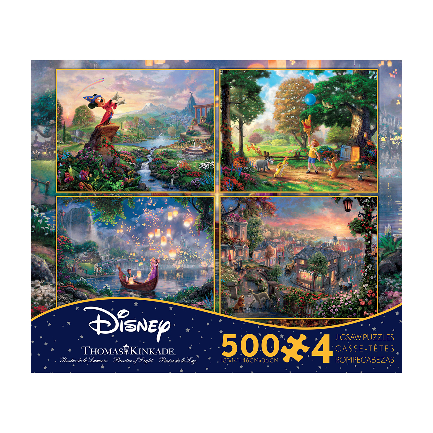 Ceaco Thomas Kinkade Disney Dreams 4 In 1 Jigsaw Puzzle Multi Pack Series 2 4 X 500 Pcs