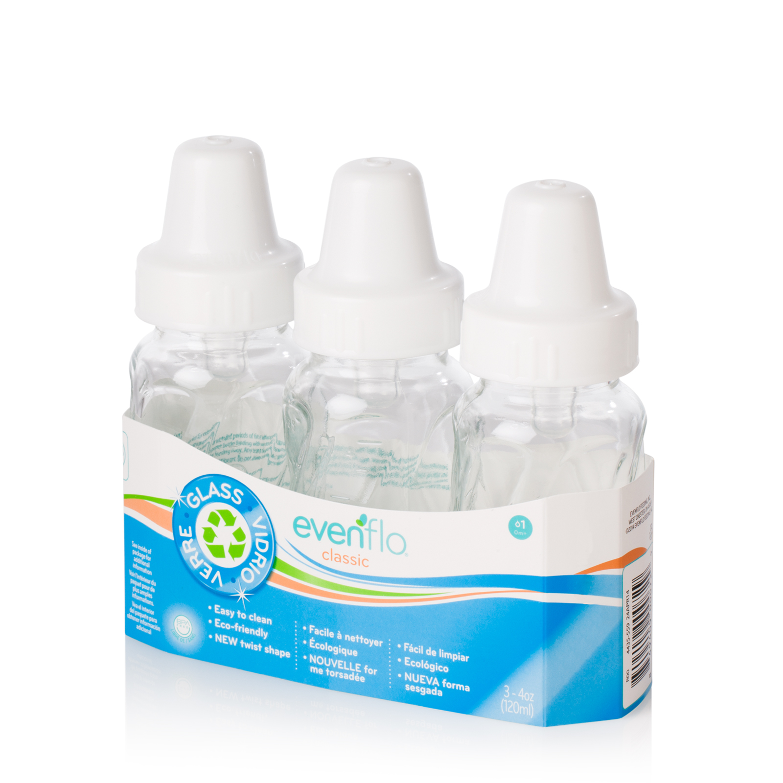 Evenflo Glass Bottle 3 Pack 4 Ounce, Size: 8 oz., Clear Evenflo Glass Bottle 3 Pack 4 Ounce, Size: 8 oz., Clear