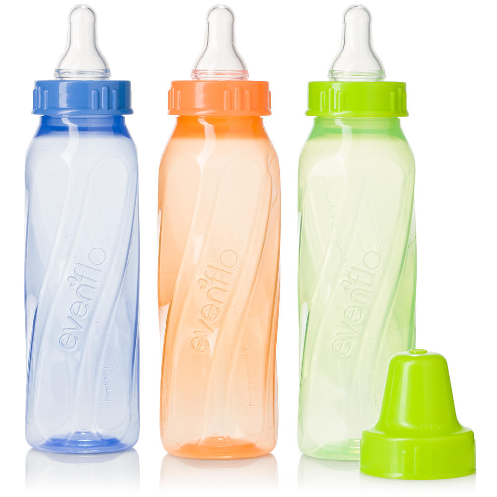 Evenflo Classic Light Tint Polypropylene Baby Bottles Without BPA 3 Pack, 8 oz.