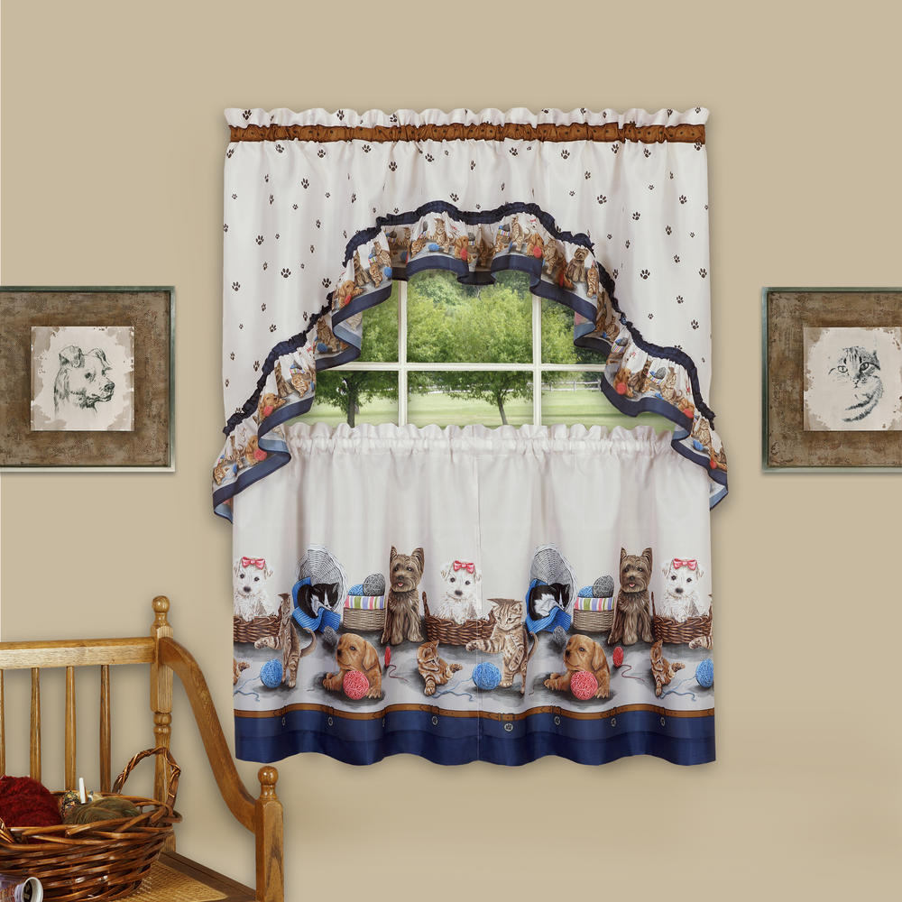 Achim Importing Co. Precious Printed Tier and Swag Window Curtain Set