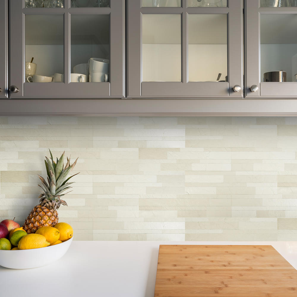 Bolder Stone  &#8482; 6in x 24in Self Adhesive Stone Wall Tile - Alabaster - 6 Tiles/6 sq Ft.