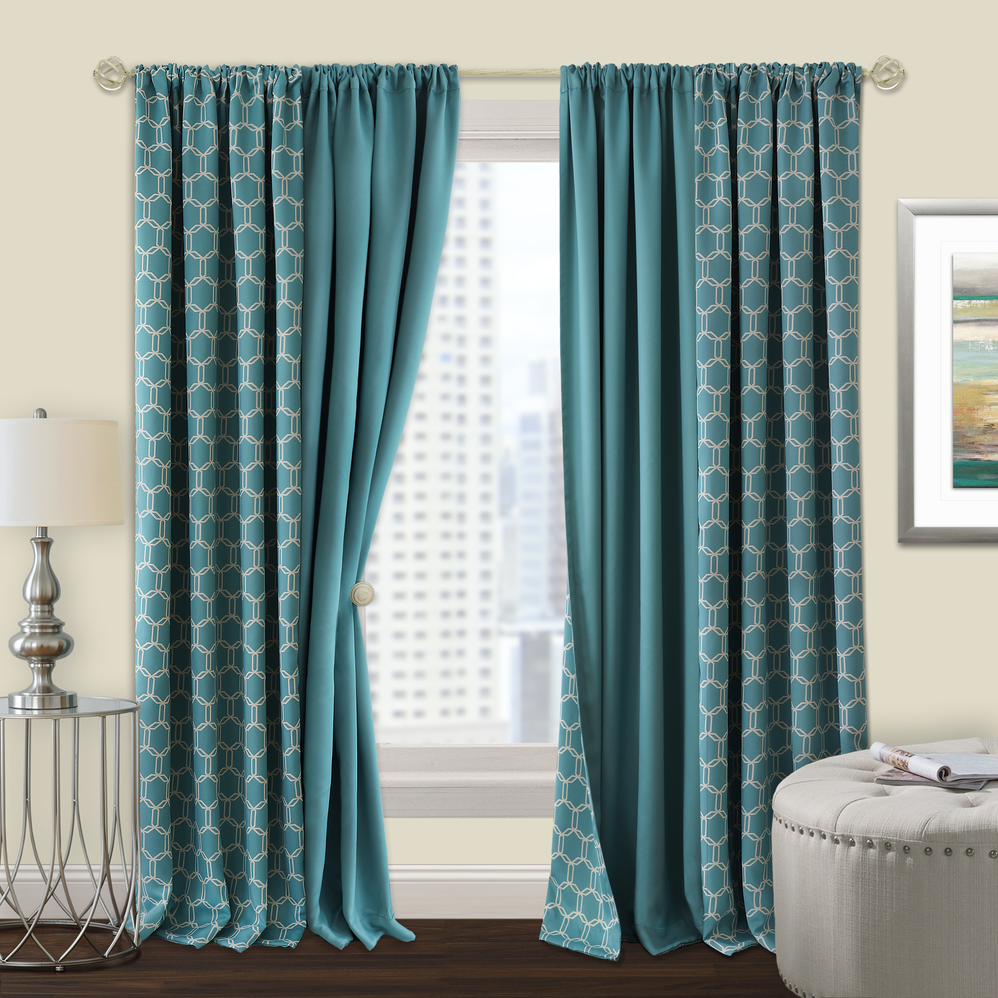Achim Prelude Reversible Blackout Rod Pocket Curtain Panel