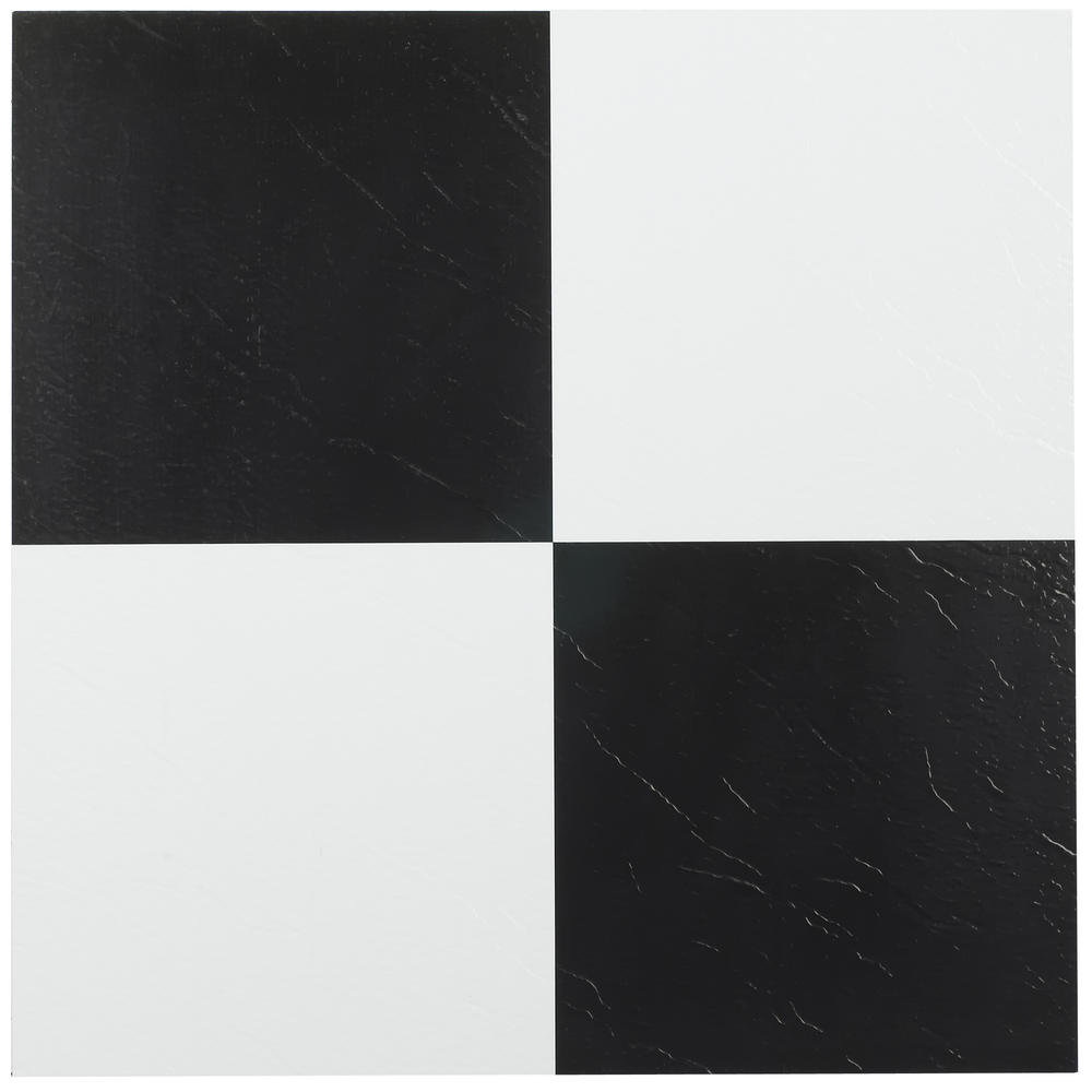 Achim Tivoli Black & White 12 Inch x 12 Inch Self Adhesive Vinyl Floor Tile #103 - 45 Tiles