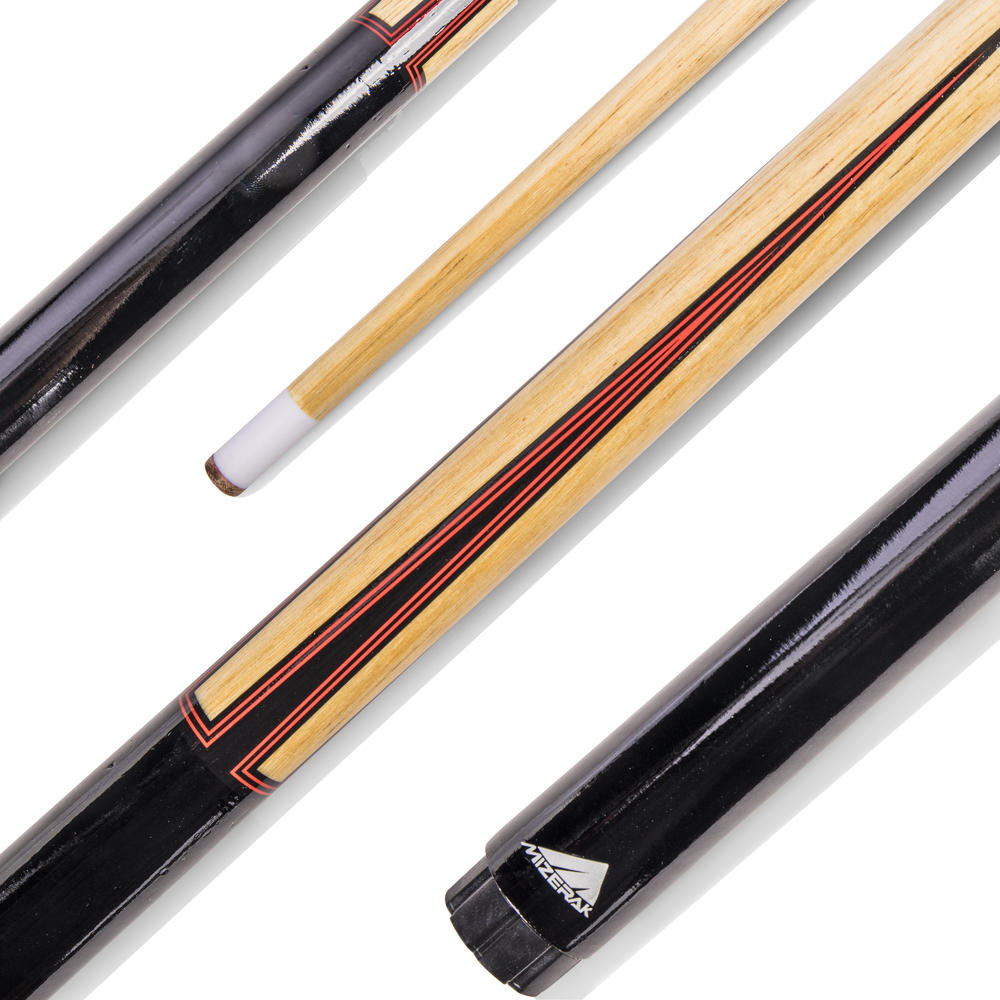 Mizerak  57" House Cue (1 Piece) with 12mm Ferrule with Leather Tip, Hardwood Construction and High Gloss Finish