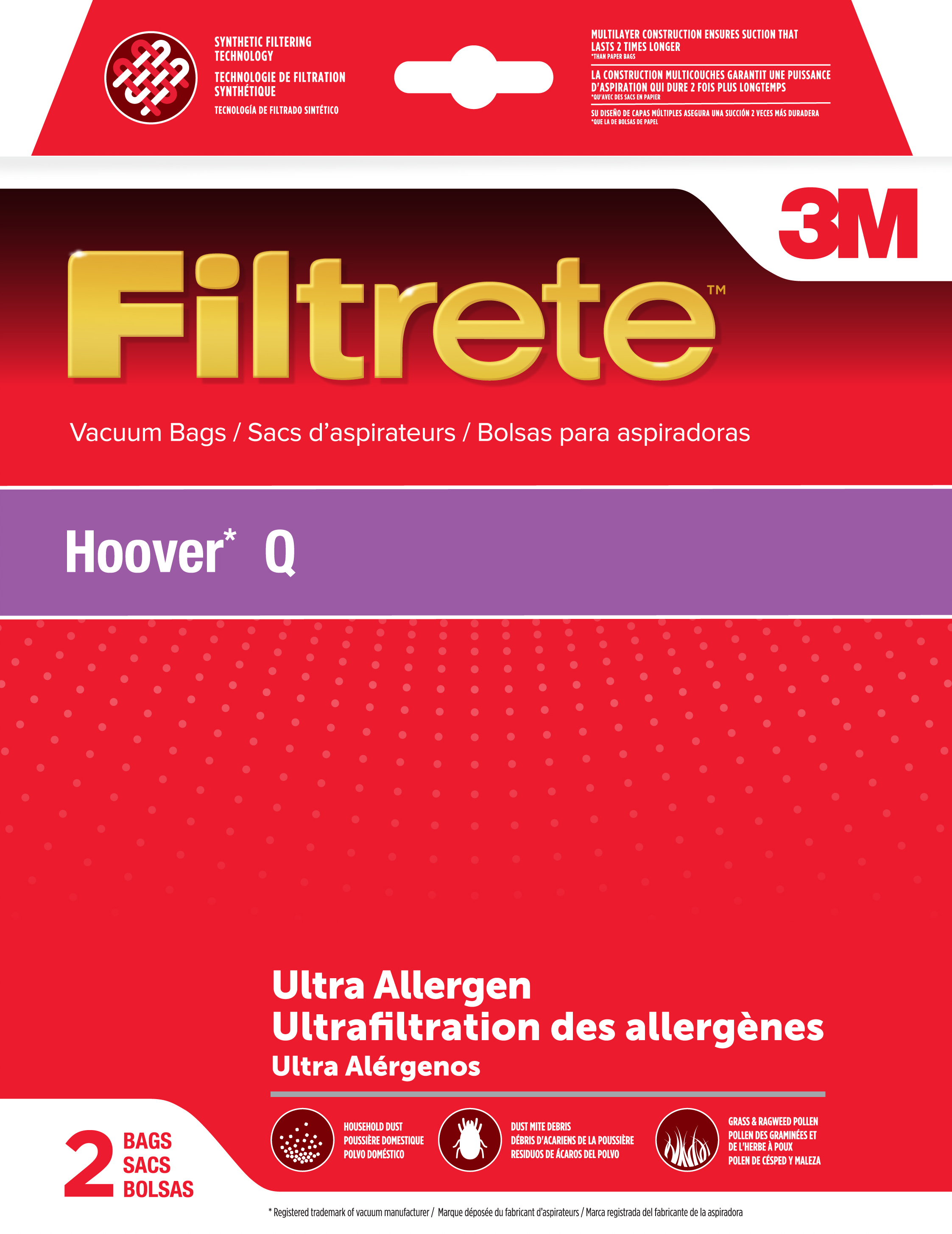 3M 64720A Filtrete Hoover Q Vacuum Bags