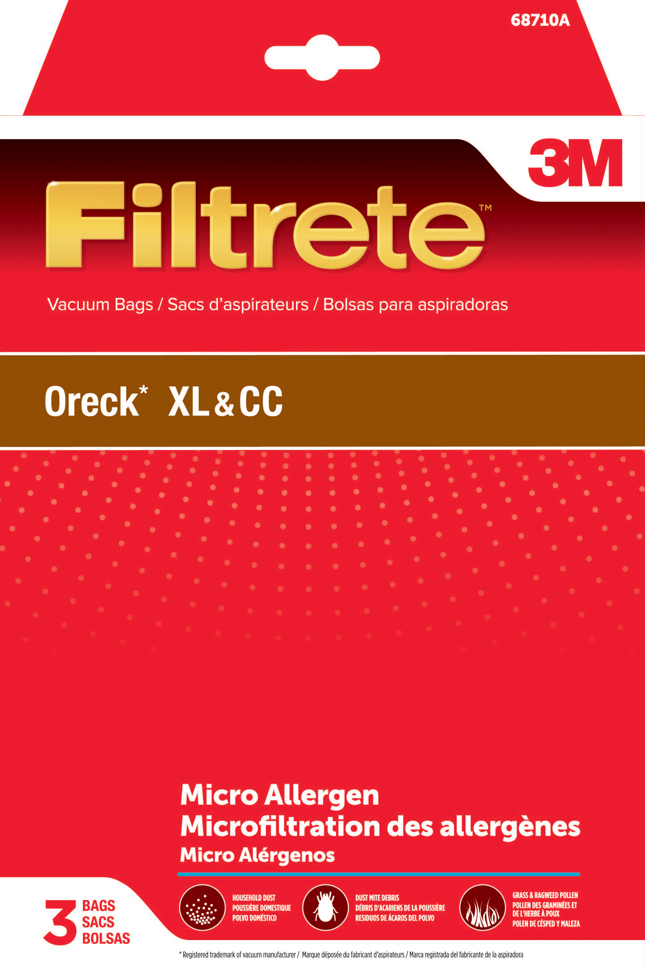3M 68710-6 Filtrete Ooreck XL Vacuum Bags