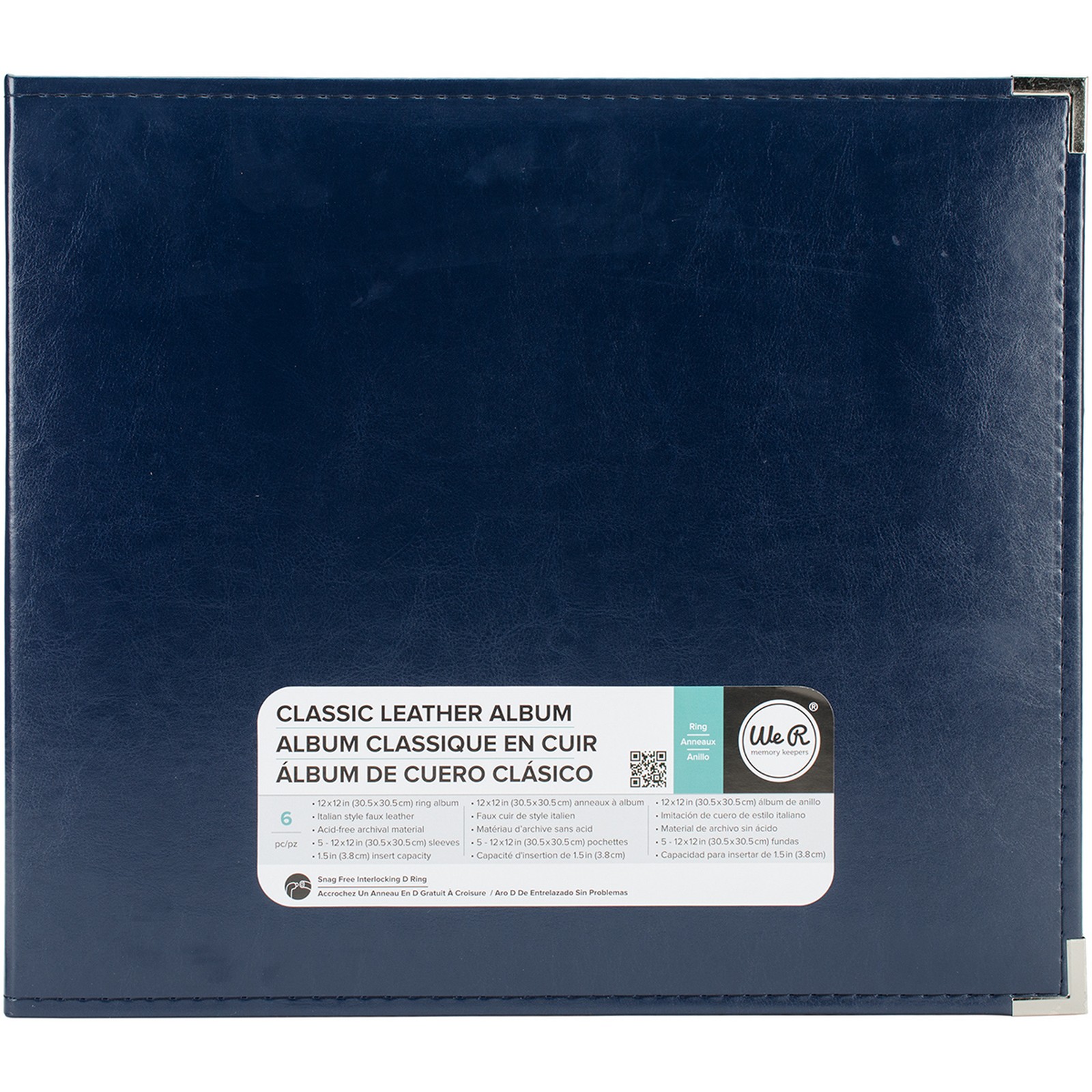 We R Memory Keepers Classic Leather D-Ring Album 12"X12" Navy