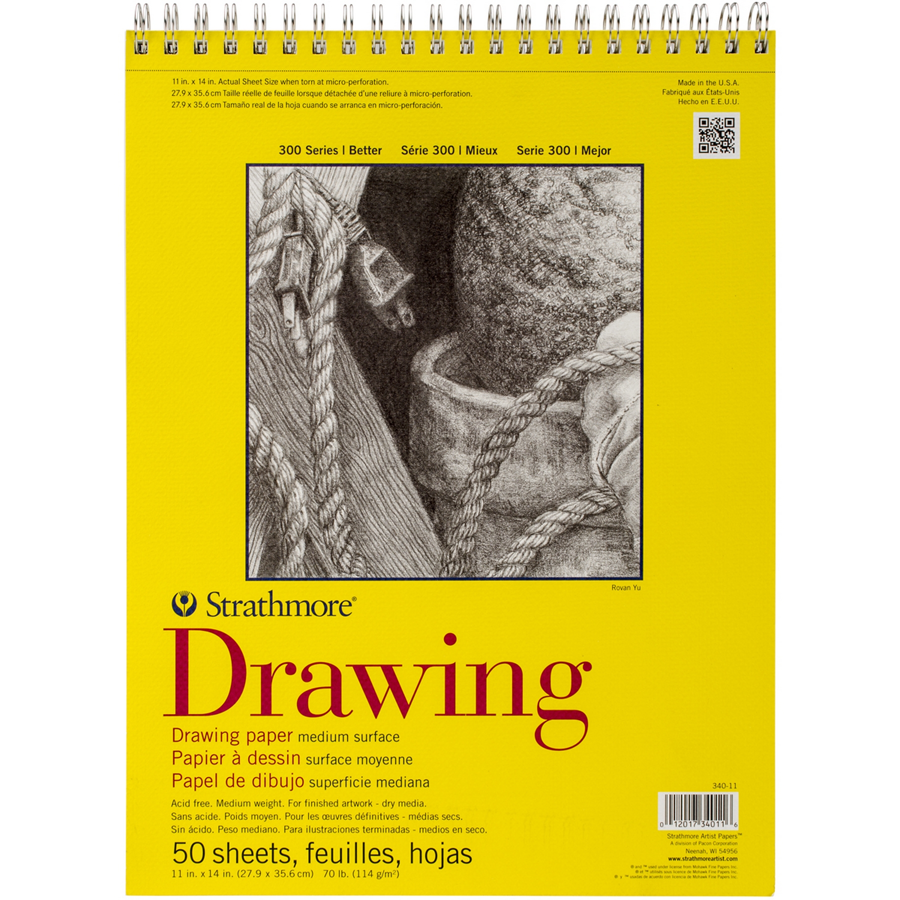 Strathmore Medium Drawing Spiral Paper Pad 50 Sheets