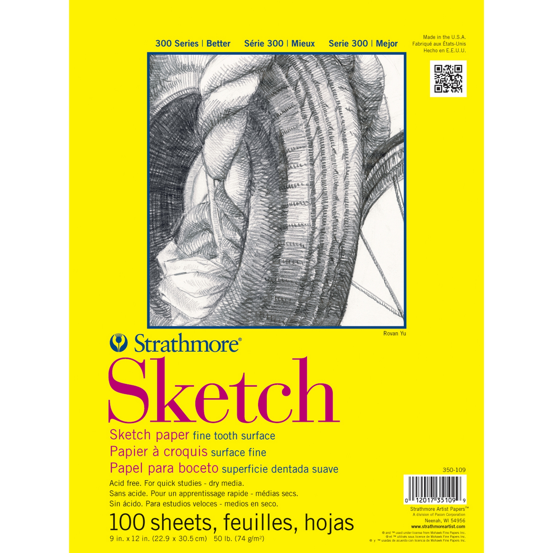 Strathmore Sketch Paper Pad 50lb 100 Sheets